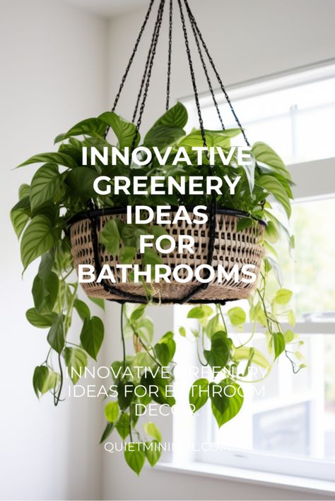 Add elegance to your bathroom with hanging baskets for plants. Perfect for a stylish and green decor. #ElegantHangingBaskets #BathroomPlants #PlantStyling #IndoorGreenery Plants To Hang In The Shower, Plants In Baskets Indoor, Plants In Bathrooms, Plant Container Ideas, Bathroom Greenery, Baskets For Bathroom, Wall Plants Indoor, Best Indoor Hanging Plants, Plants In Baskets