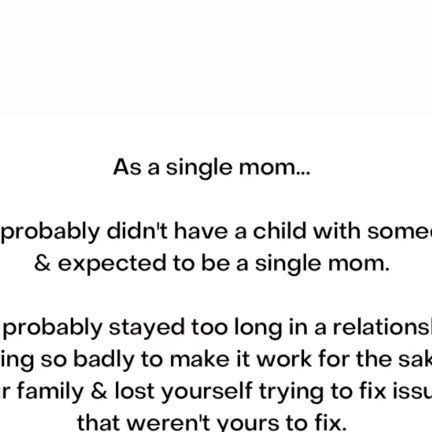 Andrea Sims on Instagram: "As a single mom you probably can shake your head yes to most of this. . 5 Day Single Mom Healing Workshop- Instant Access in bio." Single Mom Break Up Quotes, Single Mothers Day Quotes, Strong Single Mom Quotes Inspirational, Dating As A Single Mom Quotes, Dating Single Mom Quotes Relationships, Single Mom Encouragement Quotes, Becoming A Single Mom Quotes, Single Mom Instagram Caption, Single Mum Quotes Strength