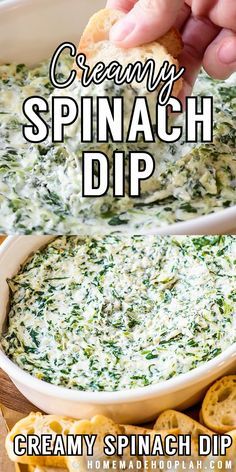 Best Dip Recipes, Creamy Spinach Dip, Spinach Dip Recipe, Delicious Dips Recipes, Best Appetizer Recipes, Appetizers Easy Finger Food, Dip Recipes Easy, Creamy Spinach, Spinach Dip