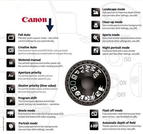 Photography Basics - Understanding Camera Modes Canon Camera Tips, Beginner Photography Camera, Manual Photography, Film Camera Photography, Digital Photography Lessons, Dslr Photography Tips, Photography Settings, Photography Help, Dslr Cameras