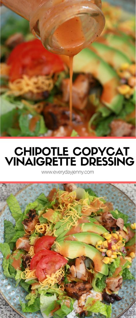 Chipotle Vinaigrette Dressing, Honey Vinaigrette Dressing, Chipotle Honey Vinaigrette, Chipotle Vinaigrette, Honey Vinaigrette, Vinaigrette Dressing Recipe, Chipotle Dressing, Lime Rice, Cilantro Lime Rice