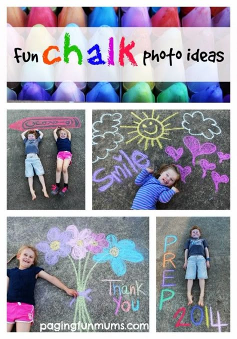 FUN Chalk Photo Ideas!! These make great framed gifts and cards! Sidewalk Chalk Photos, Chalk Photography, Chalk Photos, Sidewalk Chalk Art, Sidewalk Art, Chalk It Up, Chalk Drawings, Sidewalk Chalk, Montage Photo