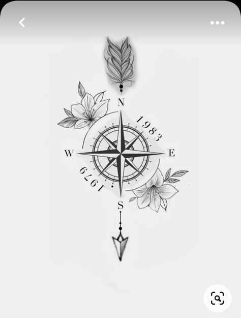 Unalome Compass Tattoo, Feminine Compass Tattoos, Compass With Names Tattoo, Women’s Compass Tattoo, Compass Tattoo For Women, Mandala Compass Tattoo Feminine, Small Tattoos Mom, Compass With Arrow Tattoo, Small Tattoos Leg