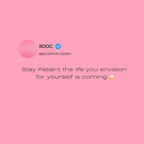 Stay Patient, sis, it’s coming ⭐️🌸 #BossBabeInspiration #GirlBossGoals #SheMeansBusiness #EmpoweredCreators #QueenContentCreators #FierceAndFearless #InspireAndAspire #hustlelikeagirl , explore page, soft girl life, rich off content, content creator, content creator hacks, ugc, ugo community, young millionaire, rich lifestyle, of course i sell digital products Rich Off Content Aesthetic, Rich Off Content, Rich Lifestyle, Vision Board Inspiration, Soft Girl, Girls Life, Boss Babe, Content Creator, Vision Board