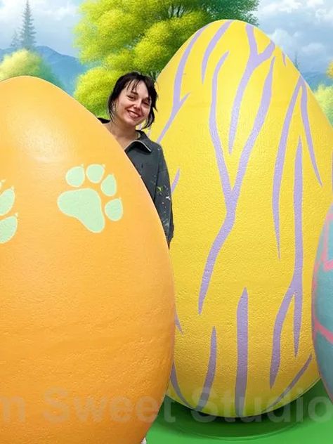 Easter Display props for shops, events and activities. Giant polystyrene Easter eggs etc.. Easter Eggs, Giant Easter Eggs, Easter Display, Decorated Eggs, Display Props, Seasonal Displays, Window Displays, Egg Decorating, Egg Shape