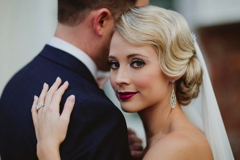 Finger Waves Wedding, Vintage Wedding Venues, Wedding Makeup Tips, Skin Retouching, Vintage Wedding Hair, Bridal Updo, Wedding Hairstyles Updo, Vintage Style Wedding, Beauty Portrait