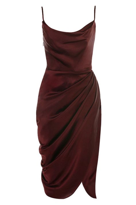 Clothing : Bodycon Dresses : 'Reva' Raisin Satin Balcony Corset Dress Satin Cami Dress, Satin Dress Long, Satin Midi Dress, House Of Cb, Stretch Crepe, Looks Chic, Satin Slip, Stretch Satin, Dress Cuts