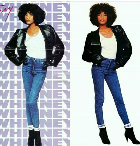 Iconic Whitney Houston Outfits, Whitney Houston 1980s, Whitney Houston Halloween Costume, Whitney Houston Outfits 80s, Whitney Houston 90s Fashion, Whitney Houston Iconic Looks, Whitney Houston 80s Fashion, Celebrity Day Spirit Week Ideas Black, 80s Style Black Women