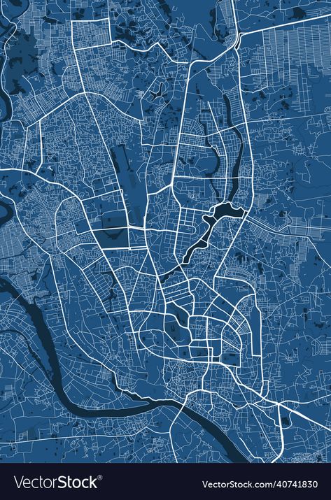 Blue Skyline, Dhaka City, Blue Map, Tourist Map, Free Vector Illustration, Vector Map, Map Vector, Map Poster, High Res