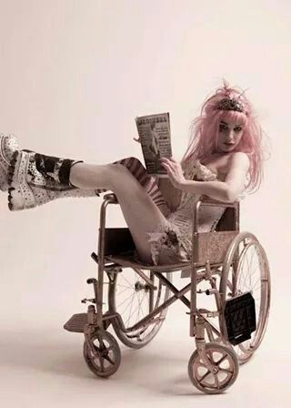 ♥♥♥ Wheel Chair Reference, Wheel Chair Aesthetic, Wheel Chair Pose Reference, Wheelchair Pose Reference, Asylum Photoshoot, Succubus Art, Zombie Pose, Dark Cabaret, Autumn Queen