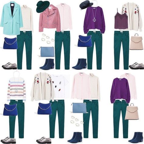 Teal Pants Outfit, Olive Pants Outfit, Mode Ab 50, Pants Outfit Work, Teal Outfits, Teal Pants, Capsule Wardrobe Work, Color Combinations For Clothes, Minimalist Capsule Wardrobe