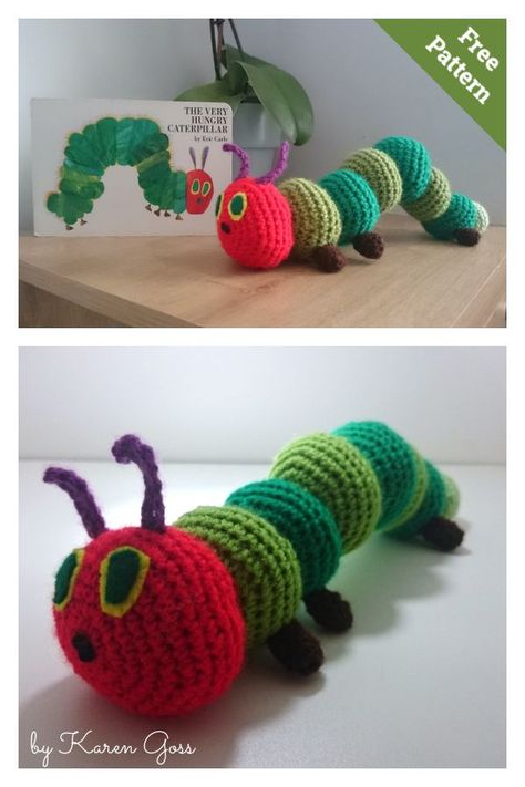 Hungry Caterpillar Craft, Crochet Game, Crochet Baby Gifts, Crochet Pattern Instructions, Confection Au Crochet, Soft Toy Patterns, Crochet Toddler, Crochet Baby Toys, The Very Hungry Caterpillar