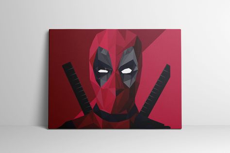 Deadpool Canvas Print Deadpool Wall Art Deadpool Poster - Etsy.de Deadpool Canvas Painting, Deadpool Painting, Deadpool Gifts, Deadpool Y Spiderman, Deadpool Poster, Deadpool Artwork, Painting Canvases, Canvas Painting Designs, Painting Designs