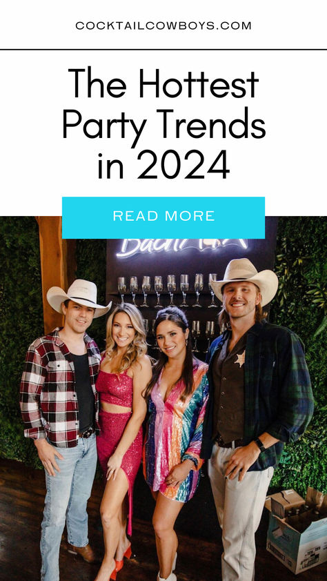 The Hottest Party Trends in 2024: Nashville and Austin Edition by Cocktail CowBoys | Bartenders, country butlers, and party hosts | Nashville and Austin. The year 2024 brought along a lot of interesting things, including the hottest party trends. If you plan a party in Nashville or Austin, you should know these cities live and breathe music culture. Read more. party trends 2024, nashville events, austin nightlife, trendy gatherings, party inspiration, music city trends, unique party ideas Urban Cowboy Party, 2024 Event Trends, Bachelor Party Activities, Bachelor Party Planning, Austin Nightlife, 40th Party Ideas, Bartender Outfit, Bachelorette Planning, Unique Party Ideas