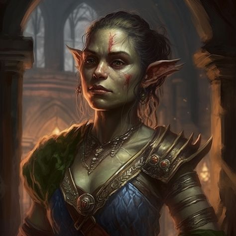 Female Half Orc, Monster Images, Barbarian Dnd, Princess Portrait, Barbarian Woman, Female Orc, Half Orc, Orc Warrior, Roll Play