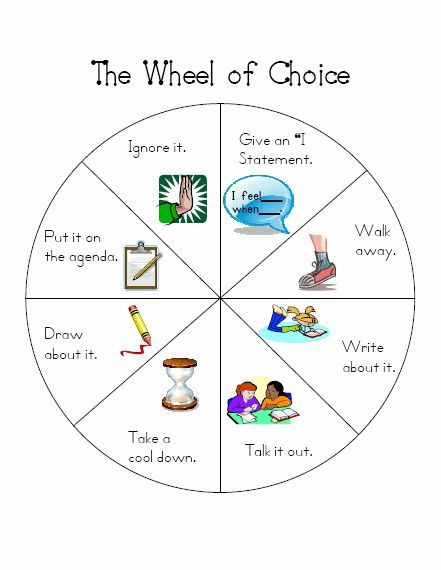 Wheel Of Choice, School Social Work, Counseling Activities, Child Therapy, Mindfulness For Kids, Social Emotional Skills, Counseling Resources, Therapy Worksheets, School Psychology