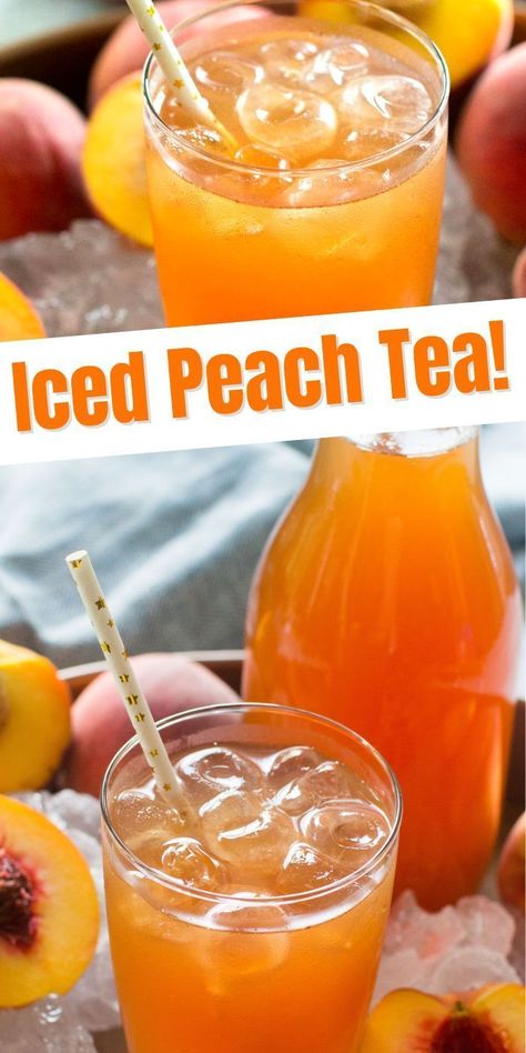 Flavored Tea Recipes, Peach Tea Recipe, Iced Tea Recipes Homemade, Sweet Tea Recipes, Tea Drink Recipes, Drink Recipes Nonalcoholic, Summertime Drinks, Iced Tea Recipes, Refreshing Drinks Recipes