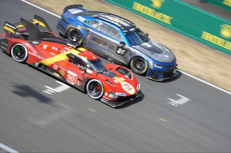 AF Corse Ferrari 499P No.50 and Garage 56 Chevrolet Camaro ZL1 No. 24 at Le Mans 2023 Ferrari 499p, Nascar Cars, Chevrolet Camaro Zl1, Racing Car Design, Drifting Cars, Gt Cars, Camaro Zl1, Track Car, Tuner Cars