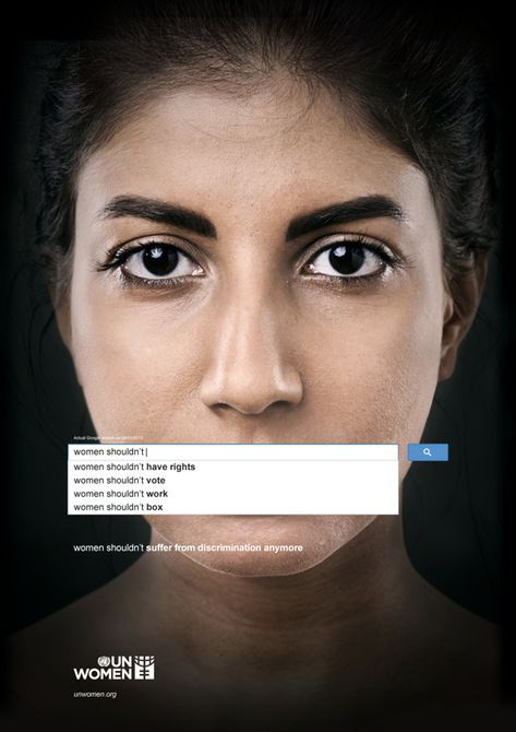 U.N. Ad Campaign Shows What The Internet Thinks Of Women   //  #PosterDesign #GraphicDesign #Inspiration Un Women, Logos Retro, 광고 디자인, Cannes Lions, Gender Inequality, Commercial Ads, Publicidad Creativa, Women’s Rights, Creative Ads