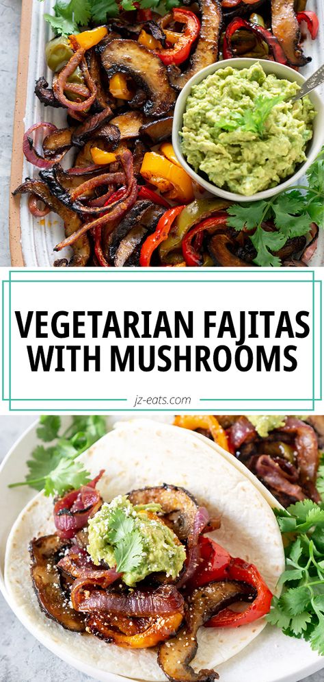 Veggie Fajita Recipe, Vegetarian Fajitas, Vegan Fajitas, Veggie Fajitas, Fajita Spices, Fajita Vegetables, Vegetarian Mexican, Vegan Mexican Recipes, Easy Vegetarian Dinner