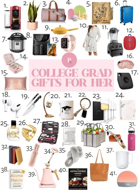 41 Best College Graduate Gifts for Her (2022) - Paisley & Sparrow Gifts For Graduation High Schools, Presents For Graduation, Diy Gifts For Graduation, Farewell Ideas For Seniors Gifts, College Graduation Gifts For Best Friend, Grad Gift Ideas For Best Friend, College Graduate Gift Ideas, College Graduation Present Ideas, Gifts For Seniors In High School