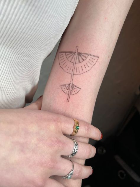 #avatar #avatartattoo #glider #glidertattoo #aangsglider #zuko #aang #katara #toph Aang's Staff Tattoo, Aang Staff Tattoo, Aang Arrow Tattoo, Aang's Glider Tattoo, Avatar Glider Tattoo, Aang And Zuko Tattoo, Subtle Avatar The Last Airbender Tattoo, Aang Glider Tattoo, Waterbender Tattoo