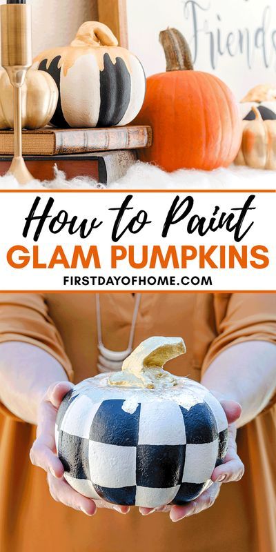 Learn how to paint foam pumpkins from Dollar Tree to look like designer pumpkins. These glam pumpkins are perfect for fall decor, Halloween and Thanksgiving. No one will know you didn't buy these… Polka Dot Pumpkin Painting, Designer Pumpkins, Glam Pumpkins, Painting Styrofoam, Polka Dot Pumpkin, Halloween Mantel, Gold Pumpkins, Foam Pumpkins, Pumpkin Carving Templates