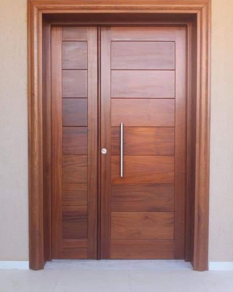 Tek Wood Main Door Design, Flush Double Door Design Modern, Front Door Design Wood Modern Double Door, Front Door Design Wood Double Door, Wooden Window Colours Ideas, Wooden Double Front Doors Kerala, Wooden Door Design Indian, Main Gate Double Door Design, Front Double Door Design Wood Kerala