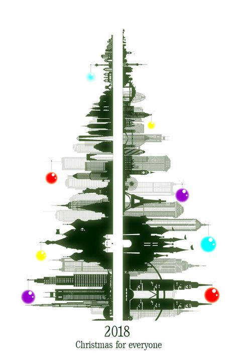 Gallery of Best Submissions to the 2017 Architecture Holiday Card Challenge - 32 Company Holiday Card Design, Christmas Shop Displays, Company Holiday Cards, Christmas Illustration Design, Christmas Poster Design, Creative Christmas Cards, Company Christmas Cards, Christmas Graphic Design, Graphic Design Cards