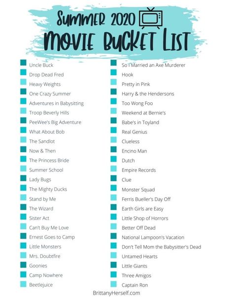 Top 100 Movies Bucket List, Summer Movie Bucket List, Summer Movie Marathon, Best 80s Movies List, Films To Watch Bucket Lists, Summer Teen Movies, Movies That Feel Like Summer, Summer Series To Watch, August Movie List