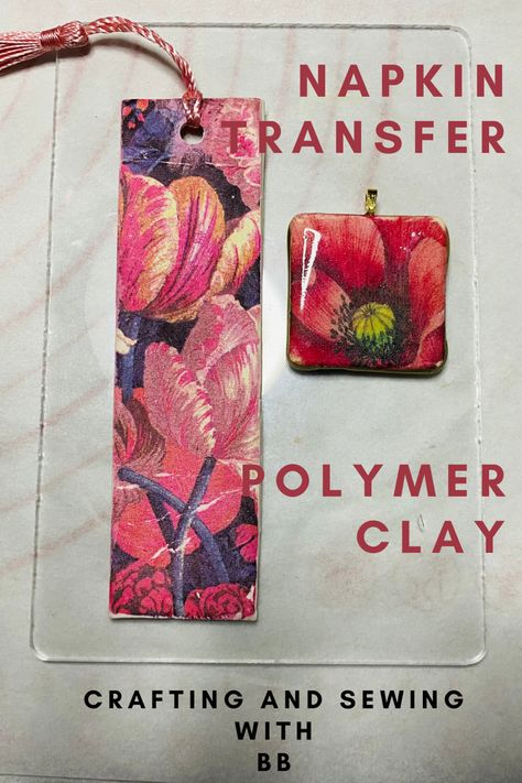 Tissue Paper On Polymer Clay, Napkins On Polymer Clay, Sublimation On Polymer Clay, Polymer Clay In Resin, Glazing Polymer Clay, Polymer Clay Free Tutorials, Painting On Clay Earrings, Napkin Transfer On Polymer Clay, Painted Polymer Clay Jewelry