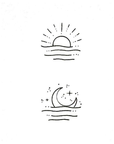 The sun and moon represents a blend, as they intertwine with one another, it silhouettes the relationship between lovers, friends, or even family. Easy Drawing Ideas For Beginners, Infected Tattoo, Family First Tattoo, Drawing Ideas For Beginners, Moon Sun Tattoo, Tattoo Quotes About Life, Cute Simple Tattoos, Garlic Steak, Easy Drawing Ideas