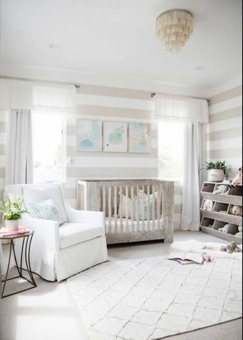 2023 Nursery Trends – Happiest Baby Modern Farmhouse Nursery, Farmhouse Nursery Decor, Monochrome Nursery, Nursery Trends, Farmhouse Nursery, Coastal Room, Adorable Nursery, Striped Walls, Ideas Hogar