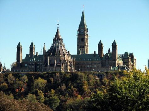 Ottawa Parliament  Building Ottawa Parliament, Ottawa River, Wooded Landscaping, Ottawa Canada, O Canada, Ottawa Ontario, Beautiful Buildings, Canada Travel, Capital City