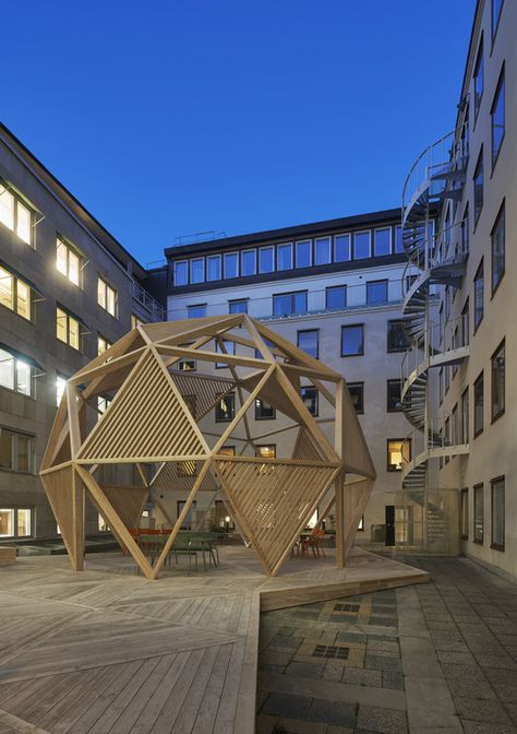 Gallery of Timber Dome / Tham & Videgård Arkitekter - 4 Tham Videgård, Folding Architecture, Dome Structure, Pavilion Architecture, Pavilion Design, Space Frame, Architecture Model Making, Dome House, Geodesic Dome