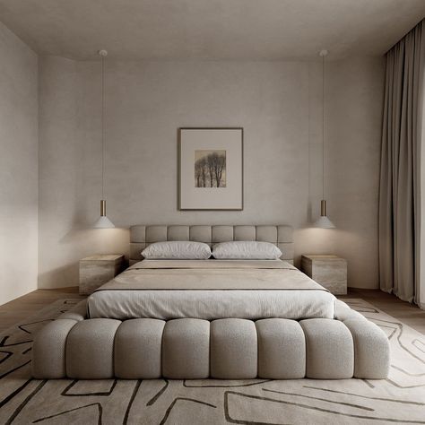 Transform your sleep space into a sanctuary of modern luxury with these elegant bedroom designs. From sleek furniture to sumptuous textures, discover the perfect blend of comfort and sophistication. Follow for inspiration on how to create a stylish and serene bedroom retreat.#ModernLuxury #BedroomGoals #InteriorDesign #LuxuryLiving #HomeDecor #DreamBedroom #BedroomInspo #ChicInteriors #ContemporaryDesign #InteriorInspiration Cool Double Beds, Teddy Boucle Bed, King Size Bed Master Bedrooms Cozy, Comodo Living, Cloud Bed Frame, Bed Modern Luxury, Marshmallow Bed, Bubble Bed, Unique Bed Frames