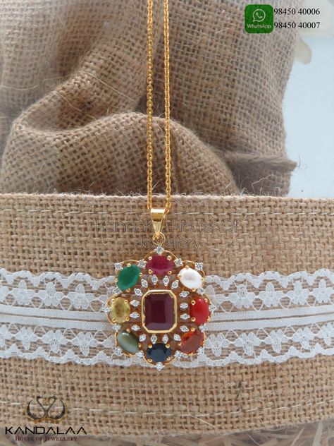 Navarathna Pendent Set, Navratna Jewellery Pendants, Navratna Bangle Designs, Navratan Pendant Design, Navratna Pendant Gold, Gold Stone Pendant Designs, Navaratna Pendants Gold, Navaratna Locket For Women, Stone Lockets Pendants