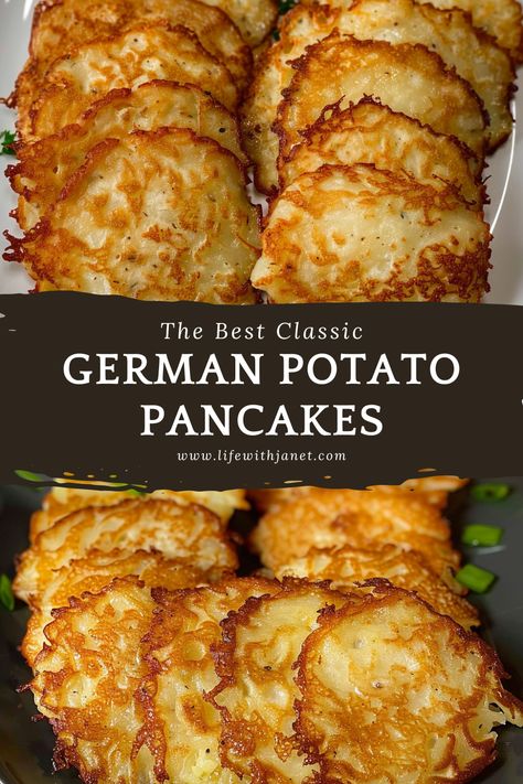 Freezable Potato Dishes, Old Fashioned Potato Cakes, Danish Potatoes Recipes, Bulk Potato Recipes, German Potato Cakes Recipe, Potato Pancake Appetizer, German Potato Pancakes Recipes, Recipes Using Potato Flakes, Potato Cakes From Instant Potatoes