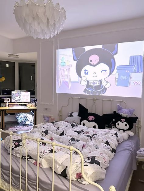 kimi on Twitter: "kuromi room https://t.co/L66OWS4uKV" / Twitter Kuromi Room, Sanrio Merchandise, Fall Baddie, Royal Room, Hello Kitty Bedroom, Posters On Wall Bedroom, Cute Room, Hello Kitty Rooms, Cute Bedroom Ideas