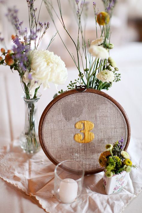 Wedding Table Numbers Vintage, Vintage Wedding Table Settings, Wedding Favor Table, Vintage Wedding Table, Wedding Embroidery, Woods Photography, Table Styling, Maine Wedding, Wedding Table Settings