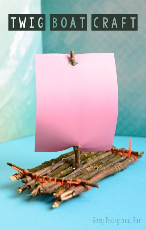 Boat Craft, Twig Crafts, Forest School Activities, Boat Crafts, Tree Study, Craft Easy, Paper Boat, Crafts For Boys, Forest School