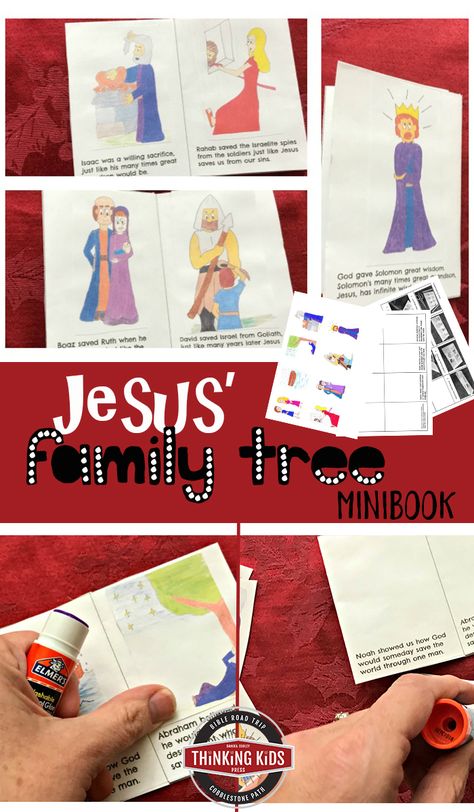 Jesus' Family Tree Minibook (a part of the Christmas Bible Crafts for Kids series at Thinking Kids!) Family Tree Craft Ideas, Jesus Family Tree, Tree Craft Ideas, Family Tree Craft, Parenting Girls, Christmas Bible, Parenting Boys, Christian Crafts, Bible Crafts For Kids