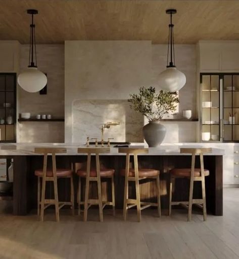 Home Trend Alert: Organic Modern Decor from Amazon Tulum Resorts Interior, Old World Modern Kitchen, Antique Contemporary Decor, Organic Traditional Kitchen, Organic Modern Mudroom, Modern Old World Kitchen, Tuscan Modern Interior Design, European Modern Interior, Euro Style Kitchen