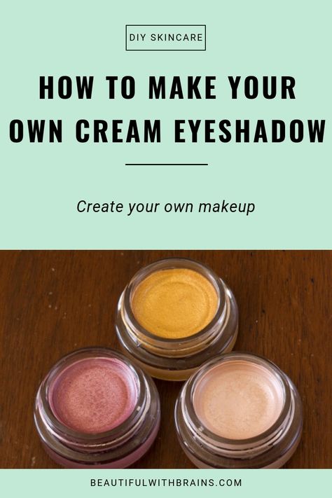 Homemade Cream Eyeshadow, Diy Makeup Recipes Homemade, How To Make Cream Eyeshadow From Powder, How To Make Eyeshadow Diy, Diy Pressed Eyeshadow, Diy Eye Shadow Natural, Diy Liquid Eyeshadow, Diy Eyeshadow Recipe, Diy Cream Eyeshadow