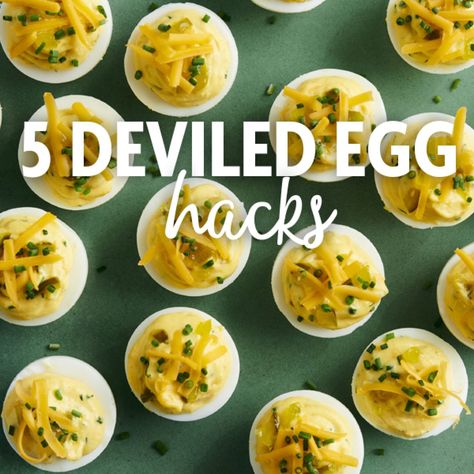 5 Deviled Egg Hacks | Savory Deviled Egg Recipes, Ranch Deviled Eggs, Grilled Cheese Sloppy Joe, Spicy Deviled Eggs, Easter Cooking, Egg Hacks, Deviled Eggs Easy, Best Deviled Eggs, Classic Appetizers