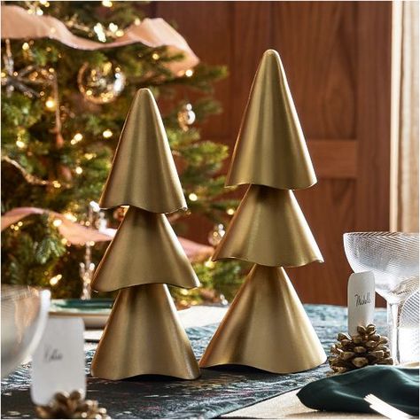 Modern Christmas Decorations & Holiday Decor | West Elm Metal Christmas Tree Decor, Large Christmas Decor, West Elm Decor, Christmas Colour Schemes, West Elm Kids, Elegant Christmas Decor, Metallic Christmas, Modern Christmas Decor, Tree Light