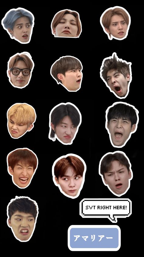 Seventeen Cute Stickers, Svt Stickers Printable Set, Svt Stickers Printable, Seventeen Stickers Printable, Mingyu Sticker, Seventeen Journal, Kpop Stickers Printable, Svt Stickers, Seventeen Stickers