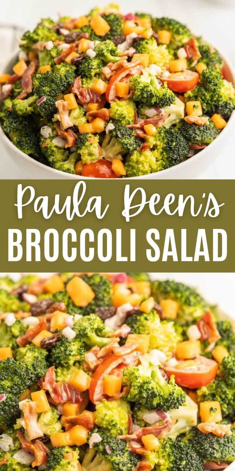 Paula Deen's Broccoli Salad Recipe Paula Deen Broccoli Salad, Broccoli Recipes Side Dish, Eating On A Dime, Vegetable Salad Recipes, Paula Deen Recipes, Broccoli Salad Recipe, Creamy Dressing, Salad Dressing Recipes Homemade, Hearty Salads