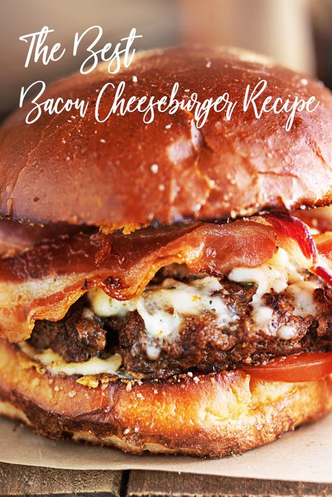 Bacon Cheeseburgers On Stove, Homemade Bacon Burgers, Cheeseburgers Recipes Burgers, Barbecue Bacon Burger, Cheeseburger Ideas Burgers, Grilled Cheeseburger Recipes, Homemade Bacon Cheeseburgers, Juicy Cheeseburger Recipe, Cheeseburger Patty Recipe