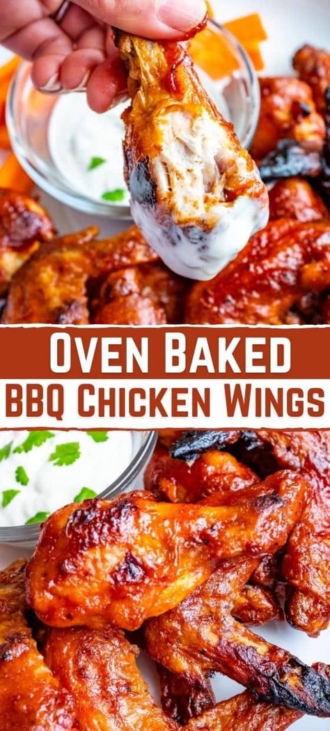 How To Make Oven Baked BBQ Chicken Wings Best Bbq Chicken Wings Oven Baked, How To Make The Best Chicken Wings, Barbeque Chicken Wings In The Oven, Party Chicken Wings Oven Baked, Best Bbq Wings Recipe, Baked Wing Ding Recipes, Recipe For Wings Oven Baked, Wings In Oven How To Cook, Oven Bbq Wings